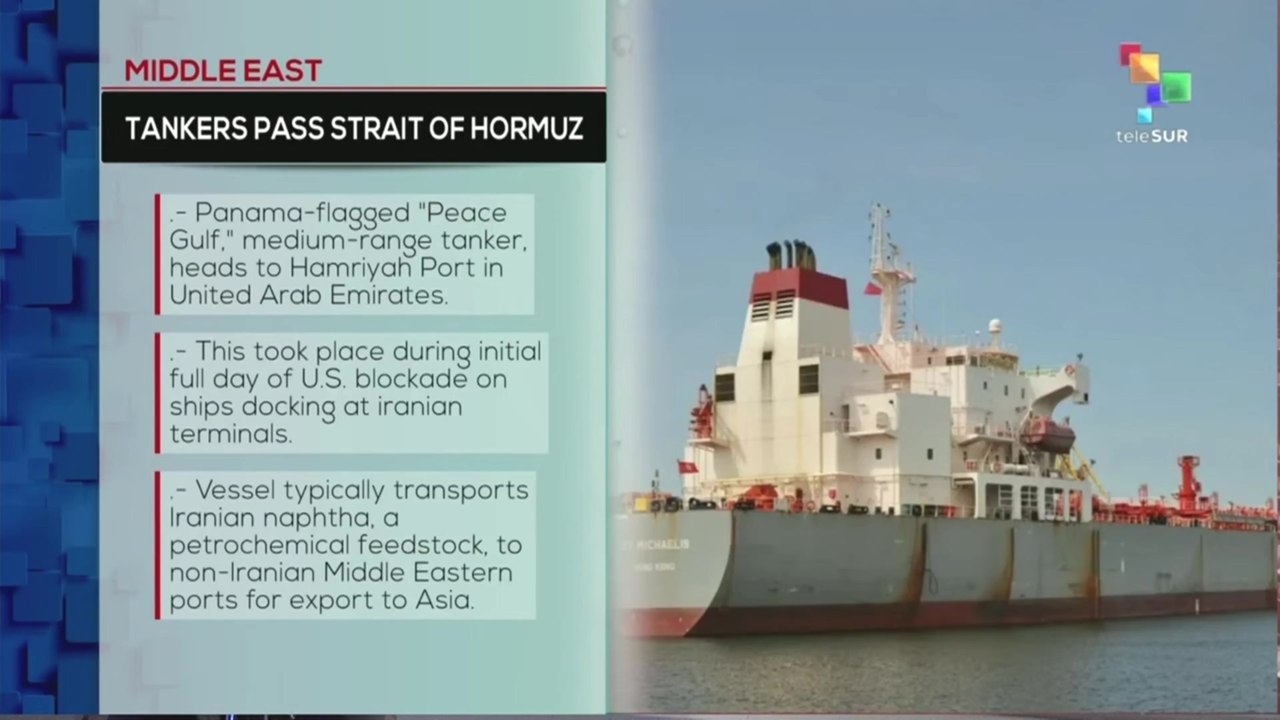 Tankers pass strait of Hormuz on first day of US blockade