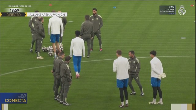 Entrenamiento del Real Madrid en Múnich antes del partido ante el Bayern