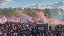 Brutal recibimiento al Atleti en el Metropolitano antes del Barça