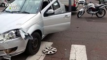Batida entre carro e moto no Centro de Toledo