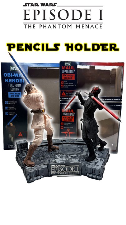 LIGHTSABER PENCIL HOLDER ✏️  DARTH MAUL VS OBI-WAN KENOBI