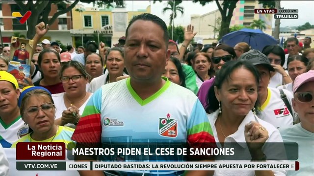 Trujillo | Sector educativo se moviliza para exigir el cese de las sanciones contra Venezuela