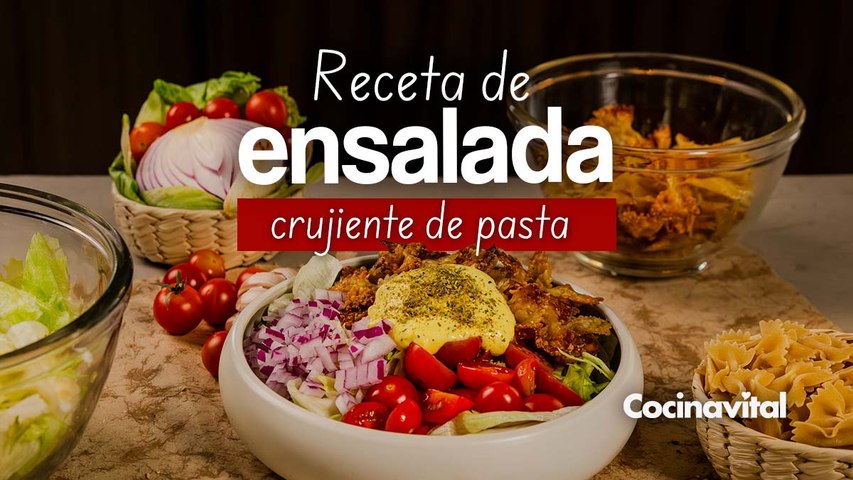 Receta de ensalada con sopa crujiente