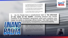Ilang retiradong sundalo, hiniling sa Korte Suprema na utusan ang gobyerno na ilabas ang totoong lagay ng kalusugan ni PBBM | Unang Balita