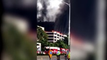 Fire blazes at BYD parking garage in Shenzhen, China