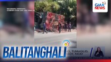 Truck na nawalan ng preno, tumagilid; 33 sa mga karga nitong baboy, patay | Balitanghali