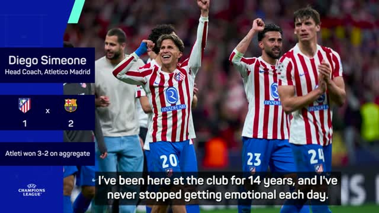 Emotional Simeone thanks his players after Atleti reach UCL semis