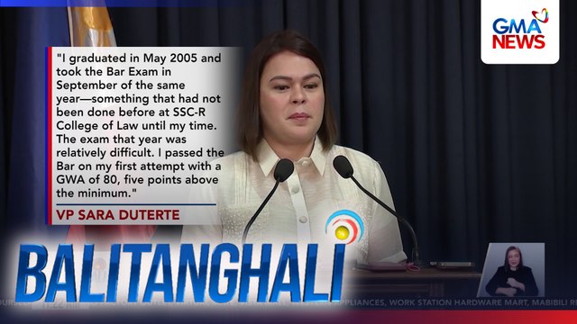 VPSD denies Madriaga's law school claims | Balitanghali