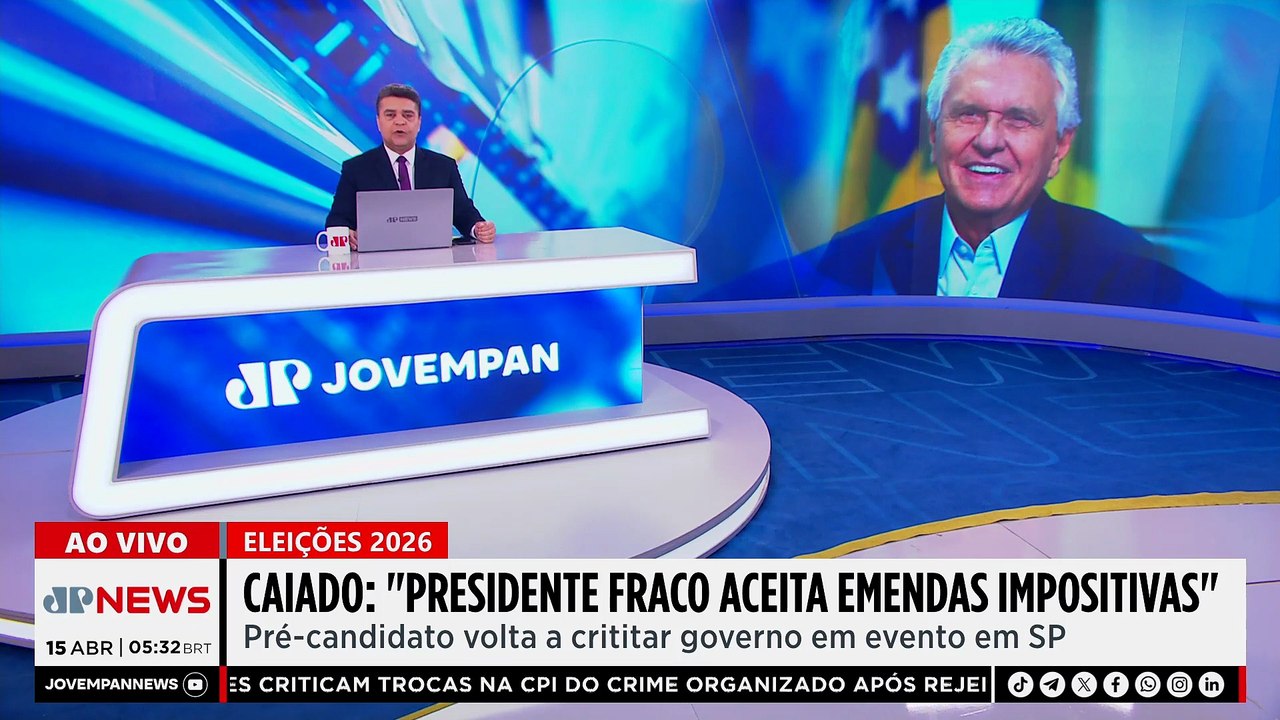 Caiado critica governo e diz que presidencialismo está enfraquecido