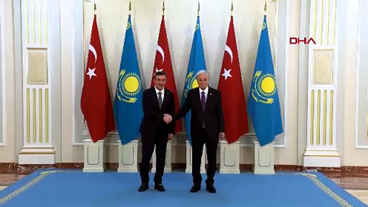 Cumhurbaşkanı Yardımcısı Yılmaz, Kazakistan Cumhurbaşkanı Tokayev ile bir araya geldi