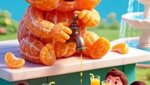 Cute Orange Baby Juice Party 🍊🥤 | Kids Enjoy Fresh Juice Fun 😍✨