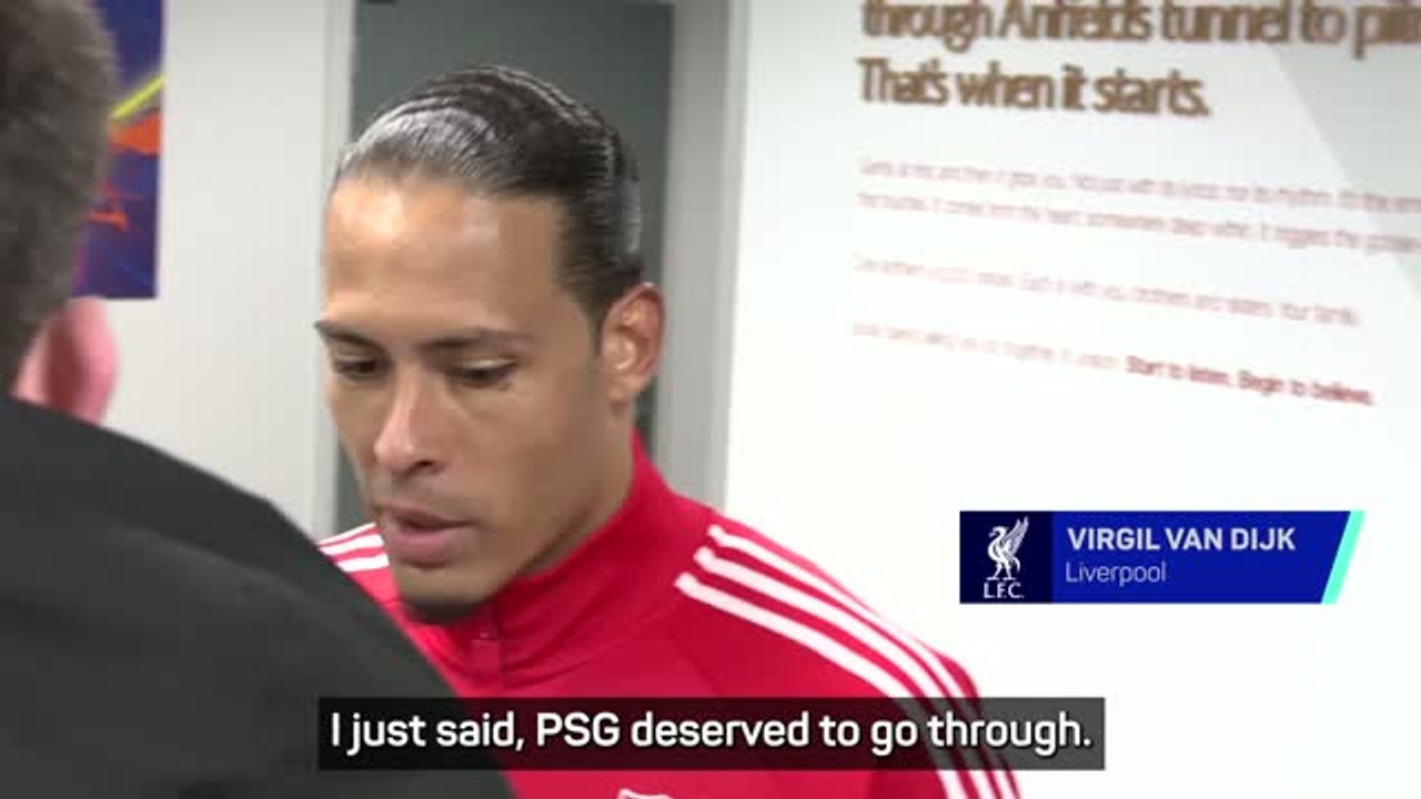 PSG deserved Champions League win over Liverpool - Van Dijk