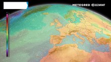 La sequenza dell'andamento termico a corca 1500 m slm (alla quota isobarica di 850 hPa) è eloquente, indicando in rapido, seppur breve, rialzo termico sull'area Tirrenica.