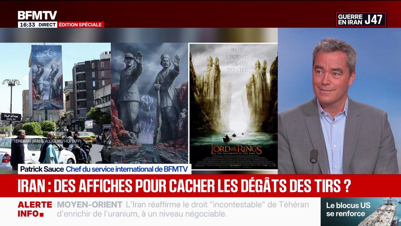 Guerre au Moyen-Orient: des affiches pour cacher les dégâts des tirs en Iran?