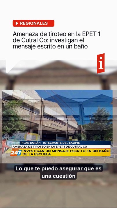 🕵️‍♂️ Amenaza de tiroteo en la EPET 1 de Cutral Co: investigan el mensaje escrito en un baño