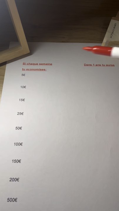 Si chaque semaine tu économise… dans 1 ans tu auras…!!!