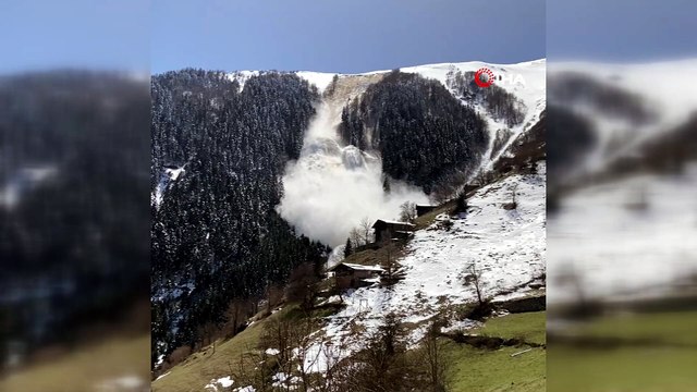 Trabzon’daki çığ anı cep telefonu kamerasına yansıdı