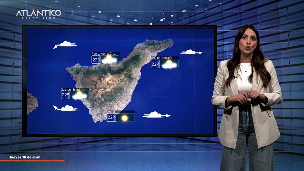 La previsión del tiempo en Canarias para el 16 de abril de 2026, en Atlántico Televisión.