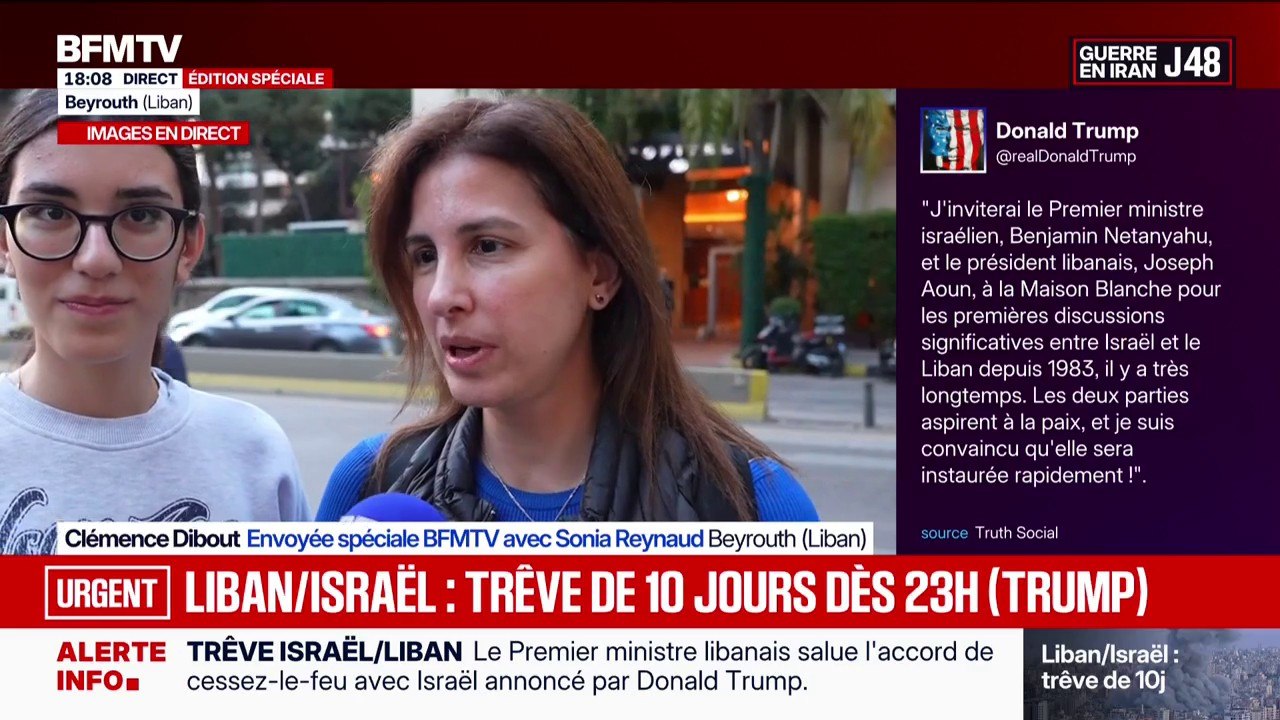 Trêve entre Israël et le Liban: "On espère que ce soit un cessez-le-feu permanant", affirme cette libanaise à Beyrouth