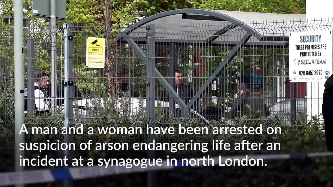 Man and woman arrested over attempted arson attack on north London synagogue
