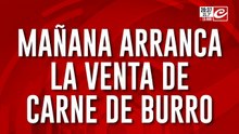 Mañana arranca la venta de carne de burro