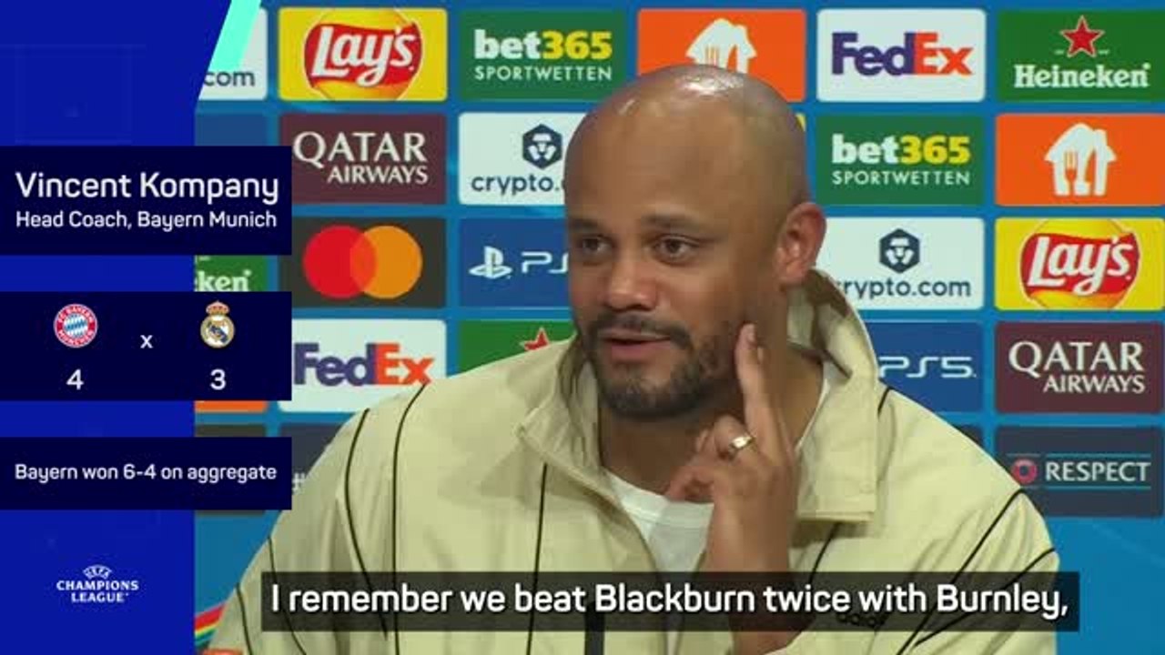 Kompany compares beating Real Madrid with Burnley derby wins
