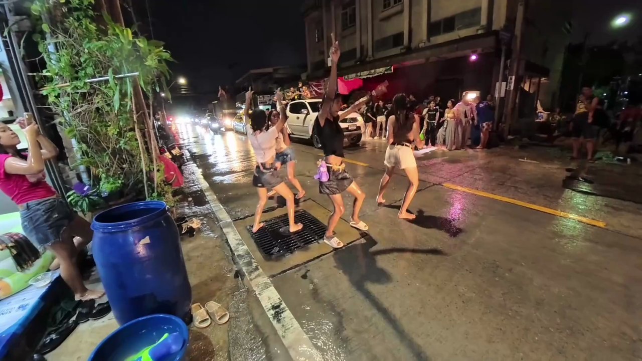 Songkran water Festival the best of Pak Kret City Thailand