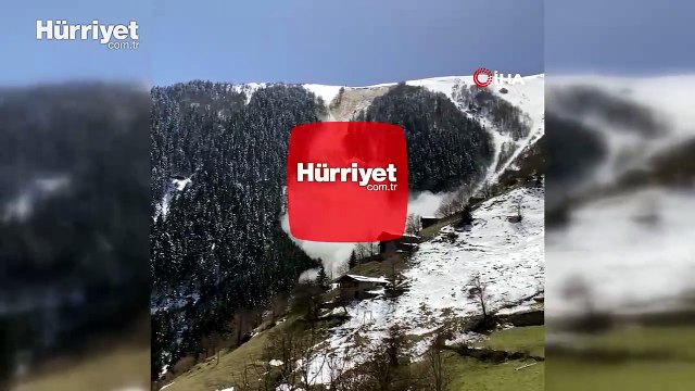 Trabzon’daki çığ anı cep telefonu kamerasına yansıdı