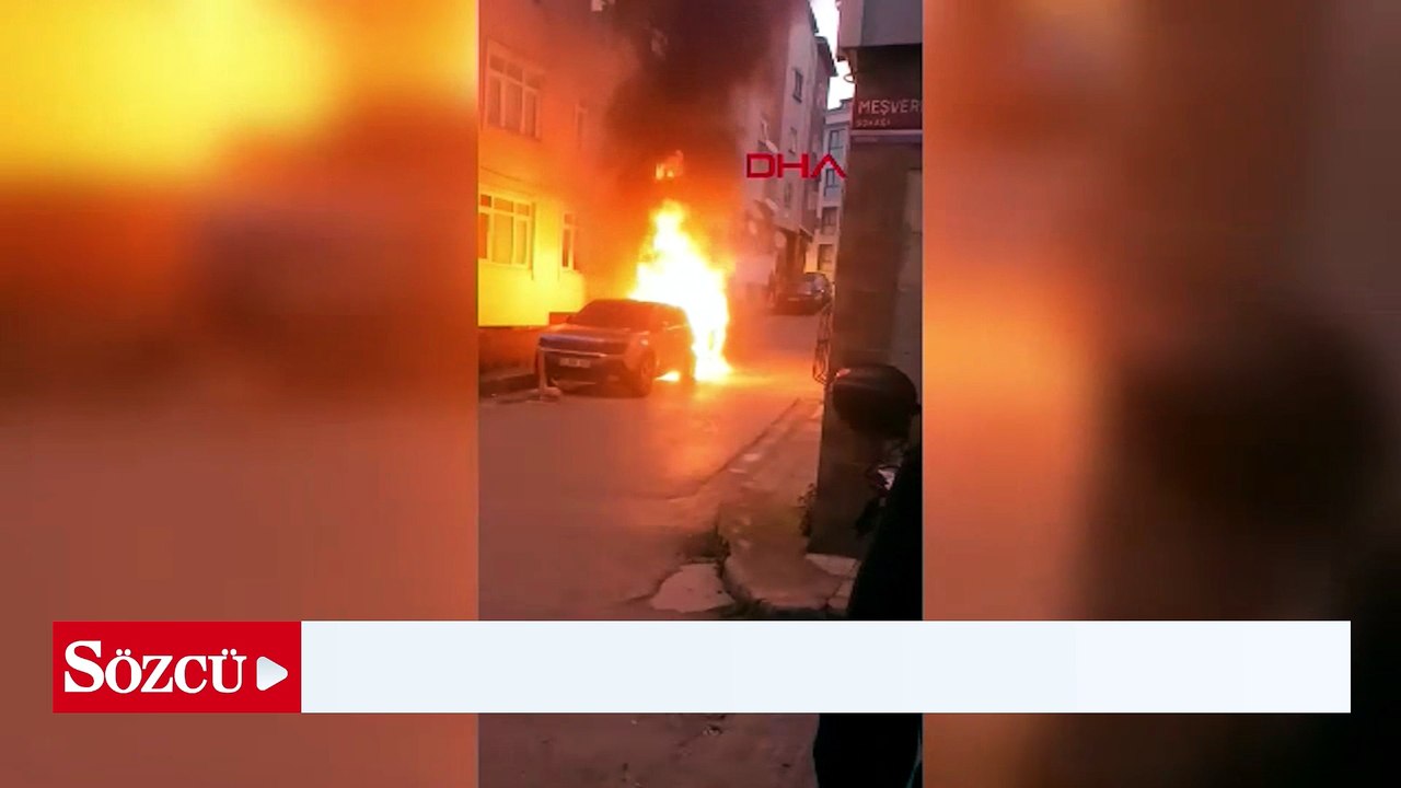 Beyoğlu’nda 2 gün önce park edilen araç alev alev yandı