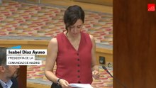 Ayuso comparece en la Asamblea de Madrid