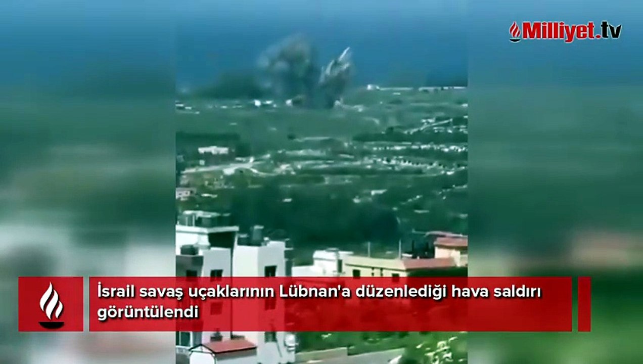 İsrail savaş uçaklarının Lübnan'a düzenlediği hava saldırı görüntülendi