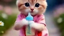 cute dancing kitten _ Funny Cartoon Cat Video 🥰🍼 _catvideos _cat _cartoon _dudidudidam(360P)