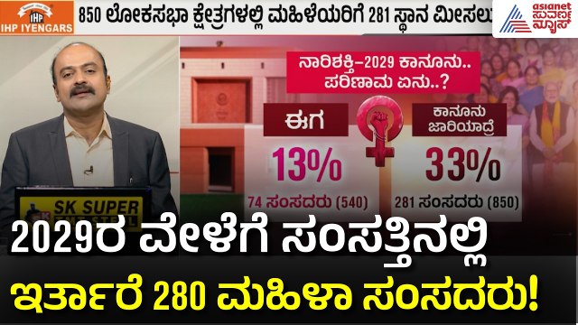ಸಂಸತ್ತಿನಲ್ಲಿ ಸೀಟುಗಳ ಸಂಖ್ಯೆ 850ಕ್ಕೆ ಏರಿಕೆ? ಮಹಿಳೆಯರಿಗೆ ಭರ್ಜರಿ ಗಿಫ್ಟ್! | Womens Reservation | News Hour