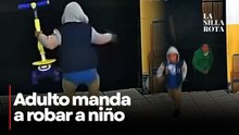 Video viral: niño roba patín en Querétaro y adulto lo incita