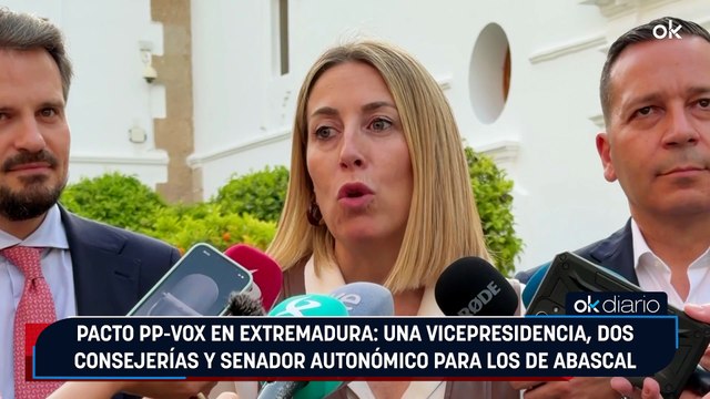 Pacto PP-Vox en Extremadura: una vicepresidencia, dos consejerías y senador autonómico para los de Abascal