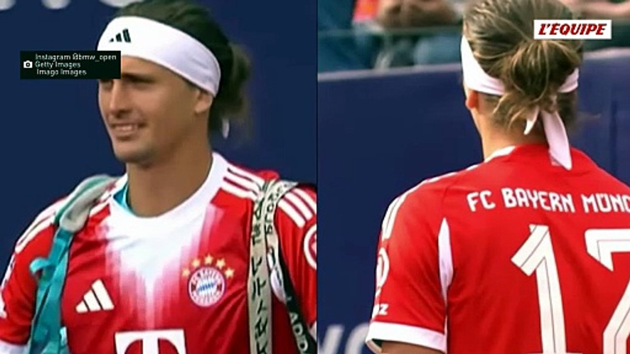 Alexander Zverev entre sur le court à Munich avec un maillot du Bayern floqué Michael Olise - Tennis - ATP - Munich