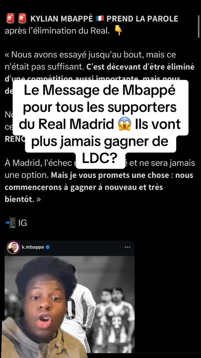 Le Message de Mbappé pour tous les supporters du Real Madrid 😱 Ils vont plus jamais gagner de LDC?