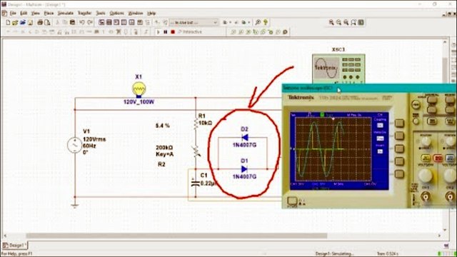 Electrónica de Potencia - Disparo de un TRIAC /Multisim 14.3