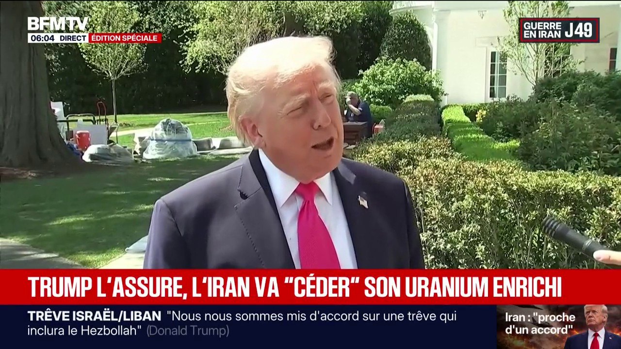 Guerre au Moyen-Orient: Donald Trump assure que l'Iran a accepté de céder son uranium enrichi