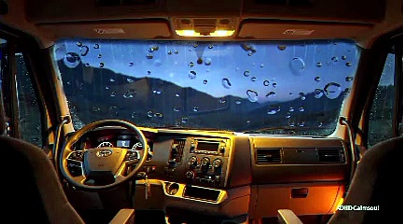 1 Hour Mountain Truck Rainy Night | Heavy Rain & Engine Sound for Deep Sleep