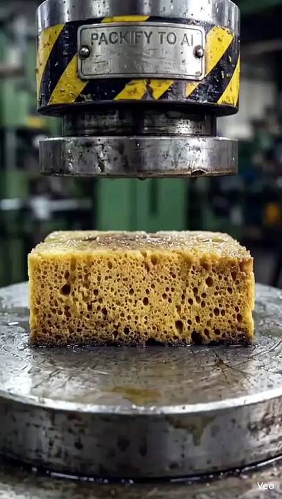 Hydraulic Press vs Sponge Block 🧽 | Insane Compression Test
