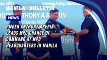 PMGen Anthony Aberin leads MPD change of command at MPD headquarters in Manila