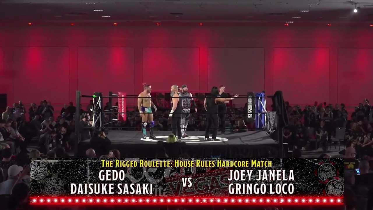 Gedo & Daisuke Sasaki vs Gringo Loco & Joey Janela - House Rules Hardcore: NJPW Death Vegas Invitational 2026 (4/16/2026)