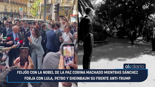 Feijóo con la Nobel de la Paz Corina Machado mientras Sánchez forja con Lula, Petro y Sheinbaum su frente anti-Trump