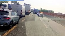 Maxi tamponamento sull'A1 nel Lodigiano, coinvolti 5 Tir
