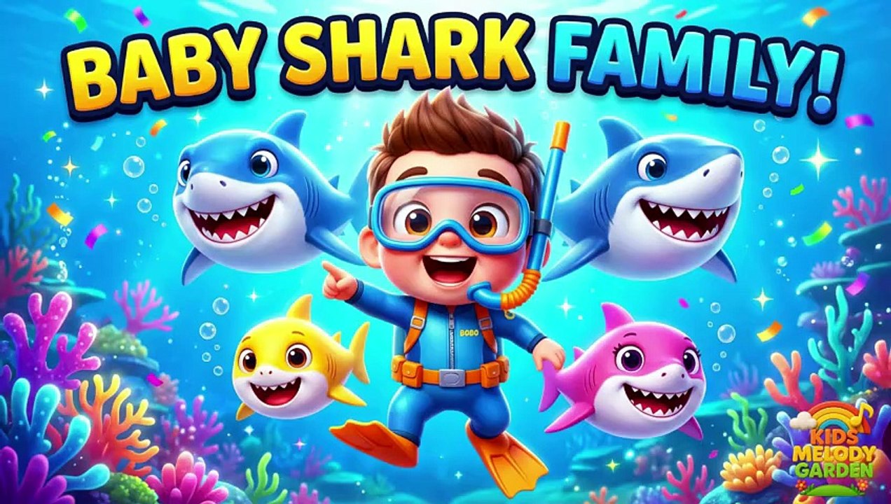 Baby Shark Family Song 🦈 | Mommy Daddy Baby Shark Dance | Fun Nursery Rhymes for Kids | Kids Melody Garden