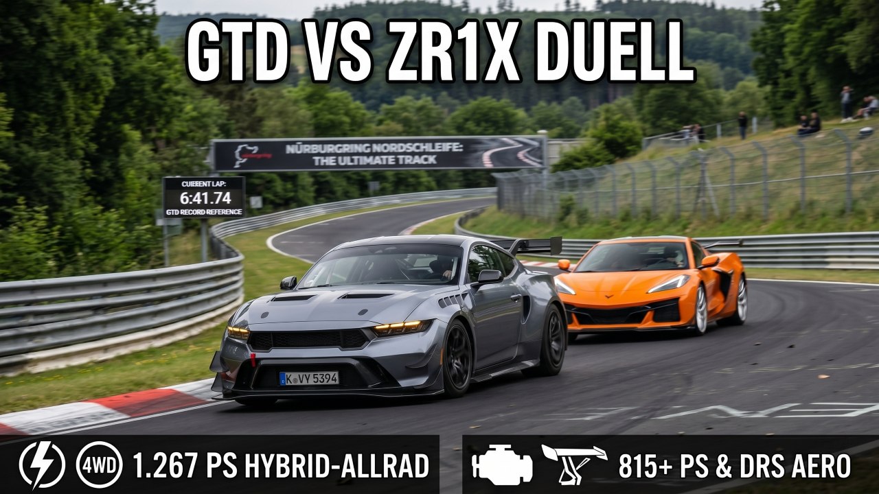 Chevrolet Corvette ZR1X (C8) gegen Ford Mustang GTD Competition im Vergleich