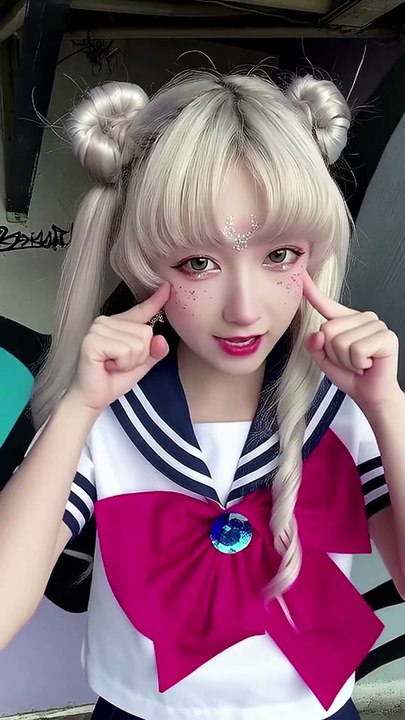 AI Dancing Girl 1825 - Real Life Sailor Moon 🌙 Usagi Tsukino AI Dance on Nyan Nyan Nyan