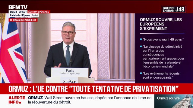 Détroit d'Ormuz: Avec la France, le Royaume-Uni prendra la tête d'une mission multinationale afin de protéger la liberté de navigation dès les conditions réunies , indique Keir Starmer