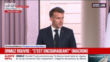 "Les évènements récents sont encourageants", déclare Emmanuel Macron après la réouverture du détroit d'Ormuz annoncée par l'Iran